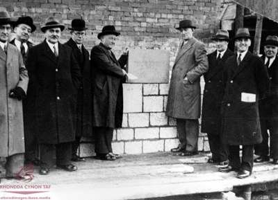 Laying the foundation stone on an unidentified