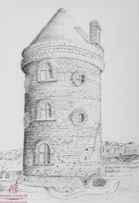 A drawing of how Crawshay's Tower may have looked